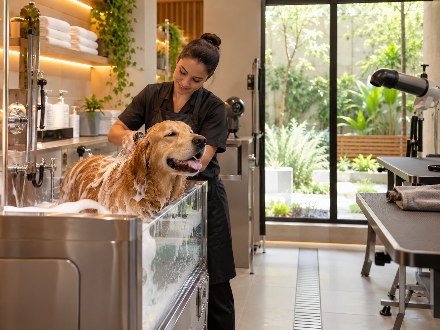 Imagem provisória para representar um banho tranquilo na estética animal